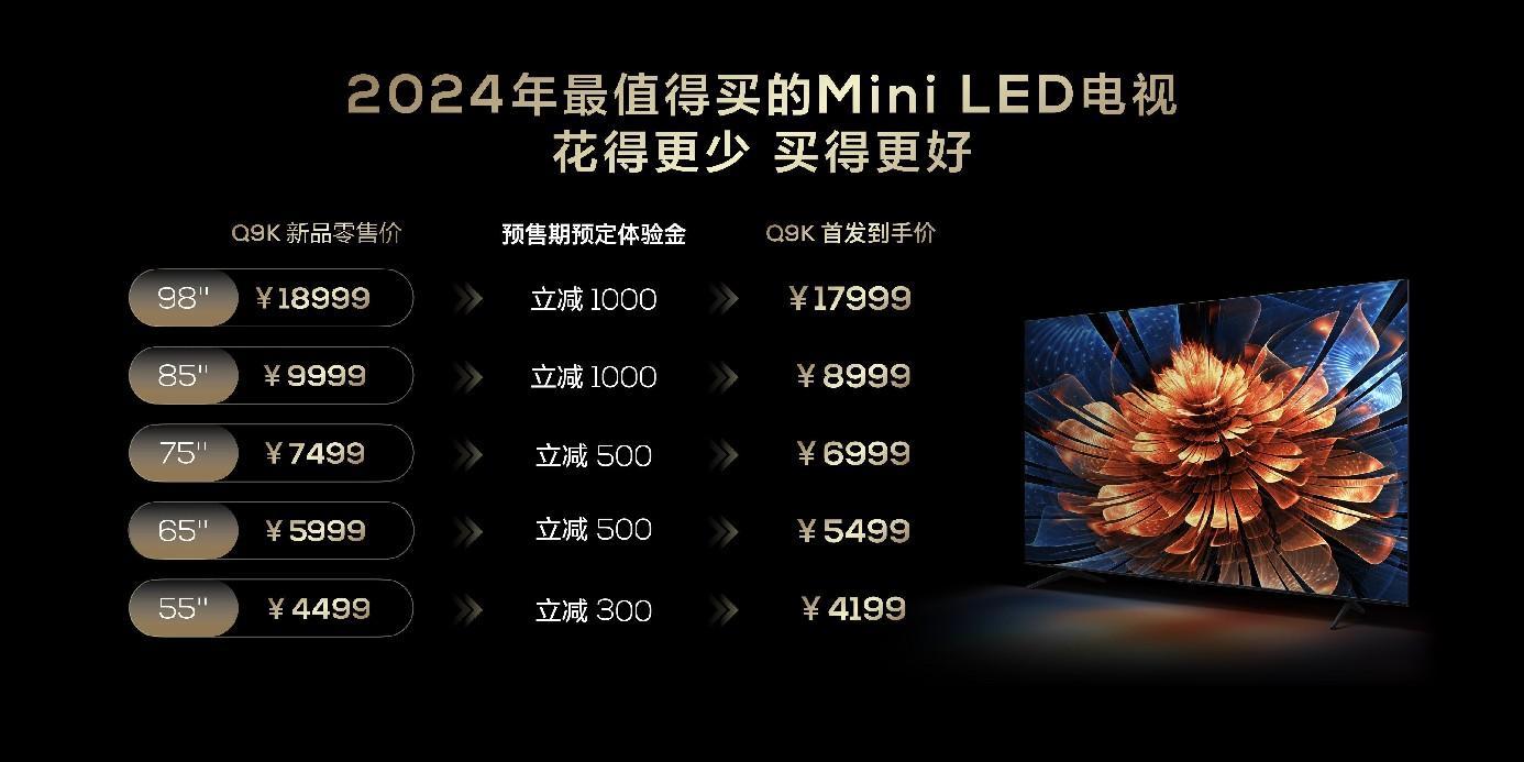 TCL发布2024画质天花板X11H、最值得买 Mini LED 电视Q9K 智能公会